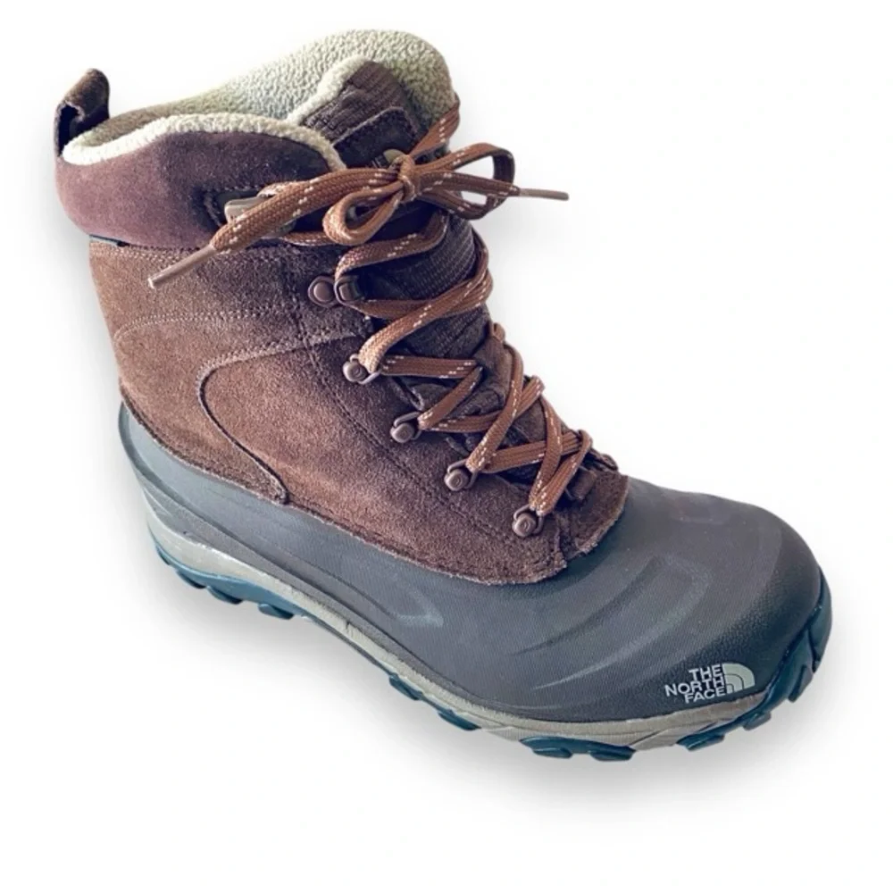 THE NORTH FACE Chilkat III Boots Brown Suede Lug Winter Snow Rain Waterproof